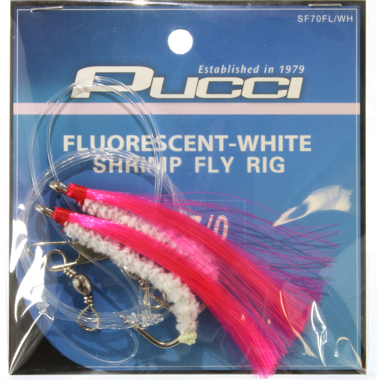 Pucci SF70-FL/WH Shrimp Fly Leader - 48" Fluo/White - SF70-FL/WH