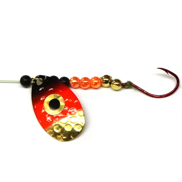 JB Lures 934C Hot Flash Spinner Rig - 3 IND Blade #4 Hook HG Orange Black - 934C