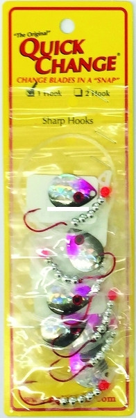 Quick Change WSFB1 Single Hook 60" - Spinner Rig, #2 Red Hook, Sz3 Colo - WSFB1