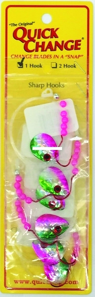 Quick Change WSFB3 Single Hook 60" - Spinner Rig, #2 Red Hook, Sz3 Colo - WSFB3