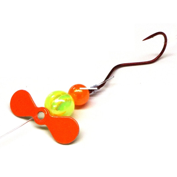 JB Lures SDP4C Slow Death Plus - Spinner Rig, #4 Hook Orange 6/Cd - SDP4C