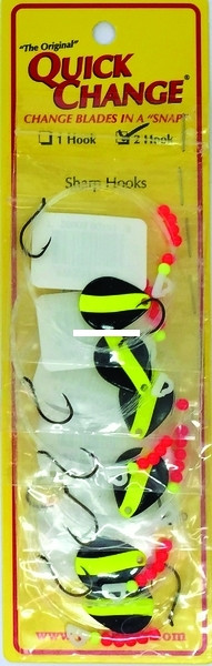 Quick Change WS33 Crawler Harness - 2 Hooks, Chartreuse/Black, Carded - WS33