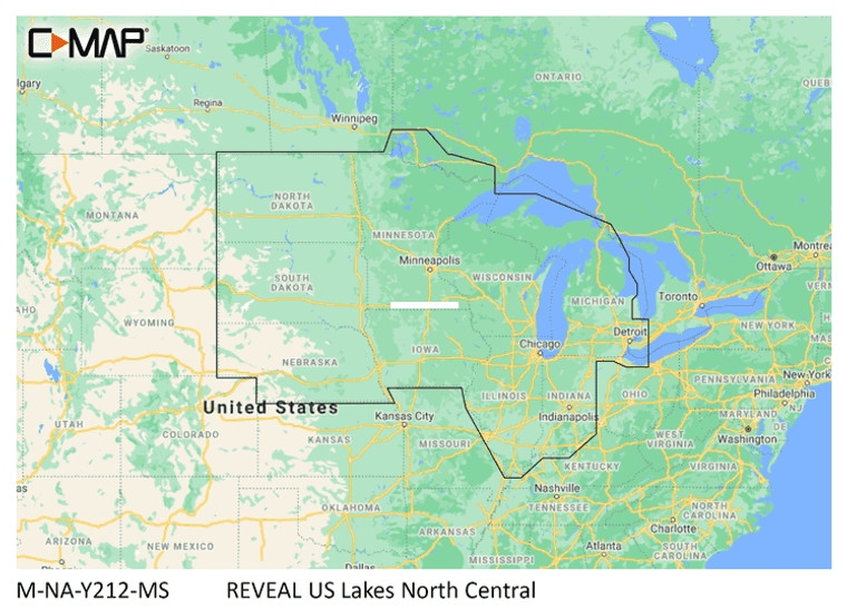 C-Map M-NA-Y212-MS Reveal US Lakes - North Central - M-NA-Y212-MS C-Map M-NA-Y212-MS Reveal US Lakes - North Central - M-NA-Y212-MS