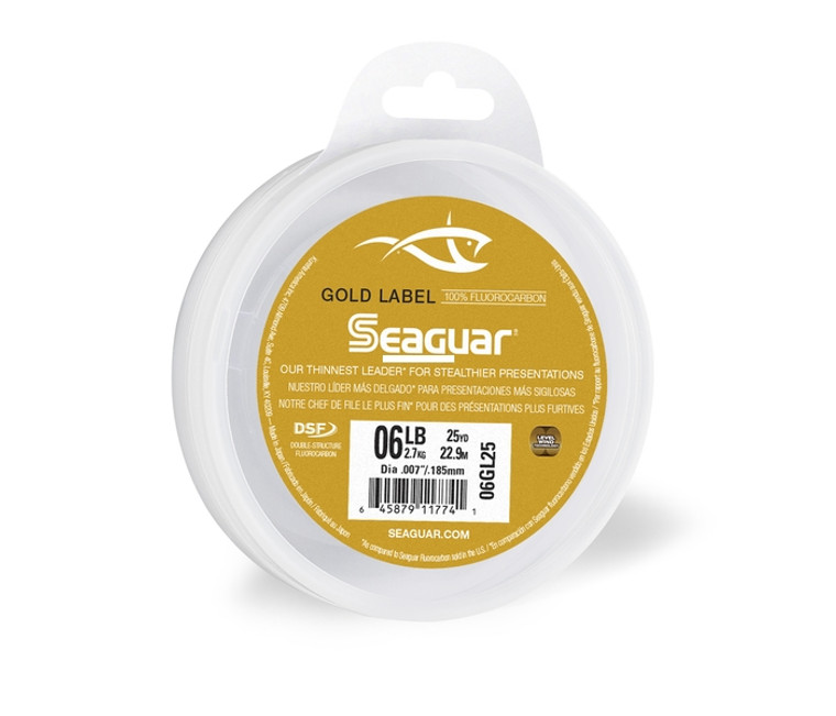 Seaguar 06GL25 Gold Label 100% - Fluorocarbon Leader 6lb 25yd - 06GL25