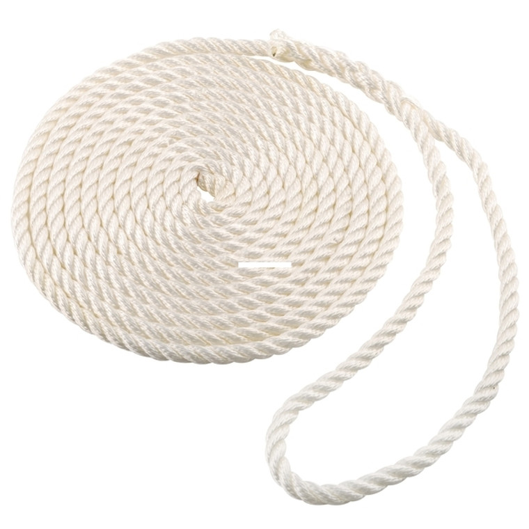 Shoreline Marine SL91043 DOCKLINE - NYL 3-STR 3/8"X15'WHT - SL91043
