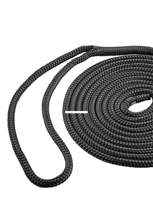 Shoreline Marine SL75833 DOCKLINE - NYL DBBRD 1/2"X20'BLK - SL75833