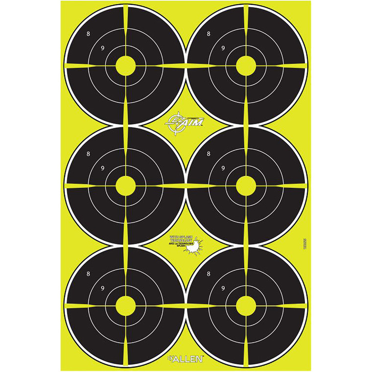 Allen 15355 Ez-Aim Splash - Non-Adhesive 6" Bullseye, 18" x 12" - 15355