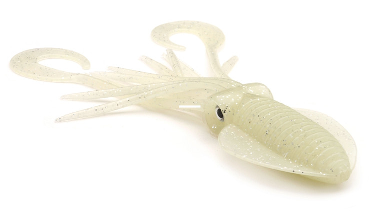 P-Line PTTS45-314 Twin Tail Squid - 4.5" Natural Glow Glitter - PTTS45-314