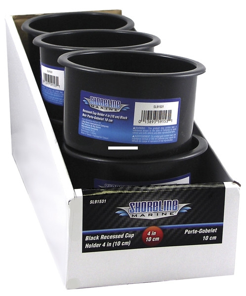 Shoreline Marine SL91531 Recess - Cuphldr 3.25X4" Blk Pdq - SL91531