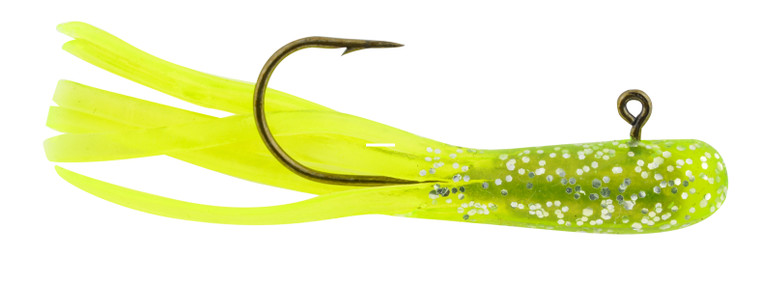 Apex APMT15R-16 Rigged Tube 1.5" - Chartreuse Glitter 5pk - APMT15R-16