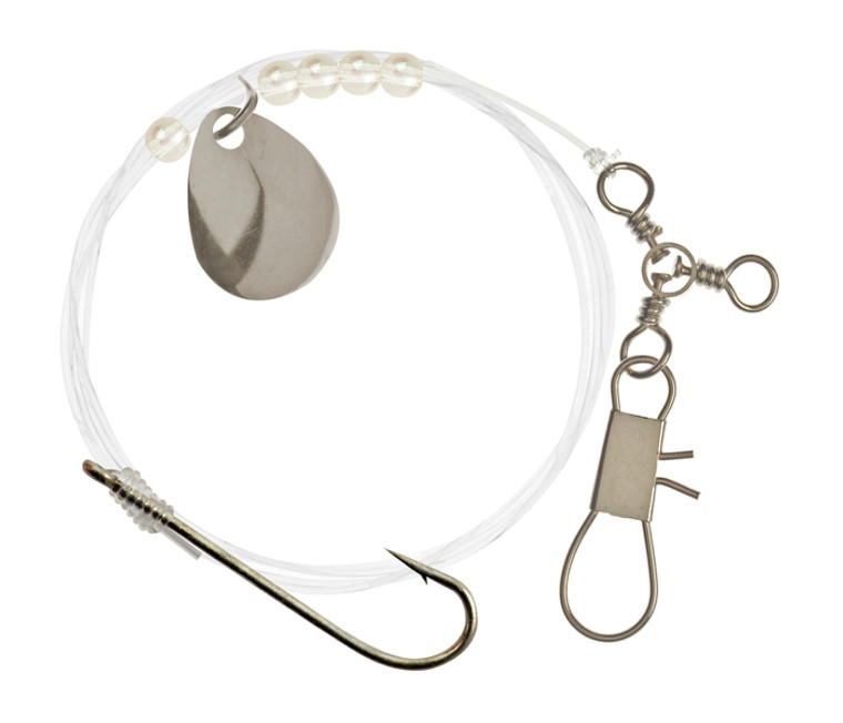 Hurricane FS3260W-1/0 Fluke Rig - w/Pearl Blade Spinner 60Lb 1/0 Mn - FS3260W-1/0