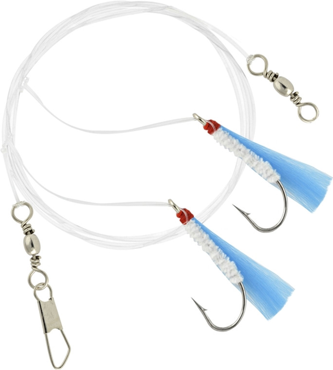 Danielson SFRMBWR Rig Mono Shrimp - Fly 2 Drop Blue/White/Red Head 7/0 - SFRMBWR