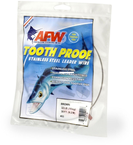 AFW S10C-0 #10 ToothProof Stainless - Steel Single Strand Leader Wire - S10C-0