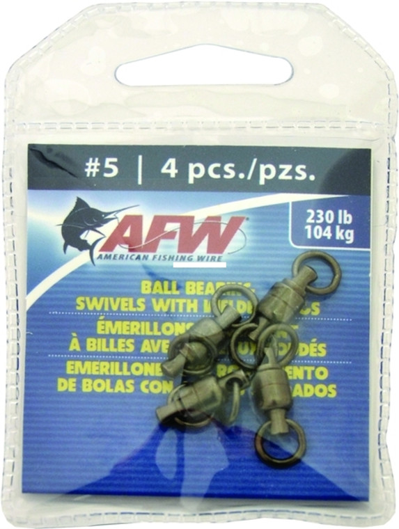 AFW FWBB05B-A Ball-Bearing Swivels - 230Lb test 4Pc Blk - FWBB05B-A