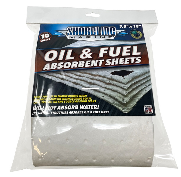Shoreline Marine SLC10021 Shoreline - Marine Oil Absorbent mat 10 Pack - SLC10021