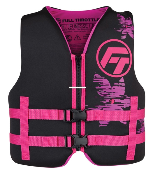 Full Throttle 142100-105-002-22 - Rapid-Dry Vest Pink Youth - 142100-105-002-22