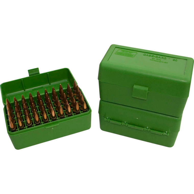 Mtm Case-gard - 50 Ser Lge Rifle Amm Box 50rd - Green - RL5010 Mtm Case-gard - 50 Ser Lge Rifle Amm Box 50rd - Green - RL5010