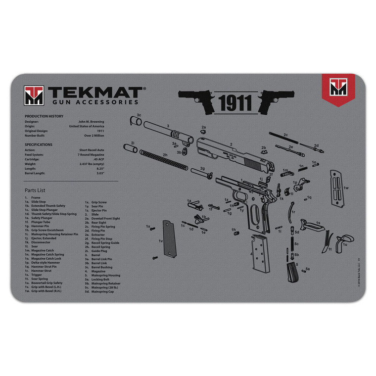 Tekmat - Tekmat 1911 Grey - 11x17in - TEKR171911GY