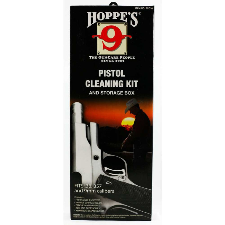 Hoppe's - Pistol 38/9mm Cleaning Kit Boxed - PCO38 Hoppe's - Pistol 38/9mm Cleaning Kit Boxed - PCO38