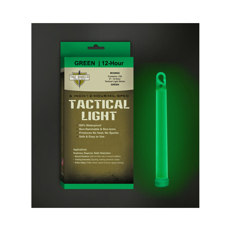 Tac Shield - Tac 12 Hr Light Stick Green 6 In 10 Pk - 03086G