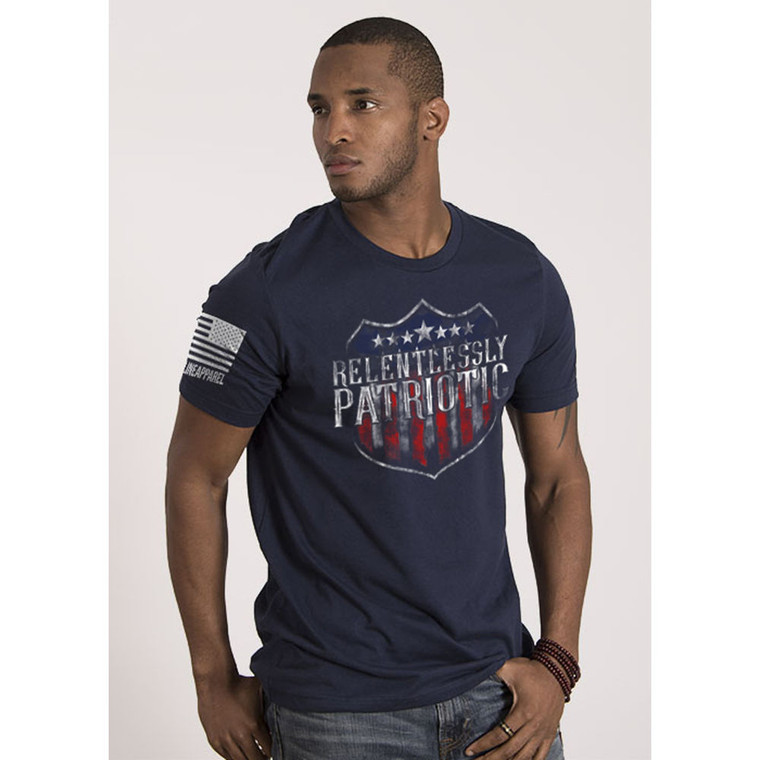 Nine Line Apparel - Mens Tshirt Relentlessly Patriotic Nvy S - RPATTSMIDNIGHTNAVYS