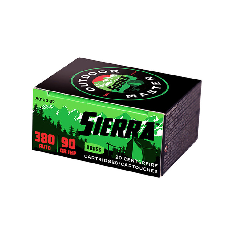 Sierra Bullets - Ammo 380 Auto 90 Gr Jhp 20/bx - A810027