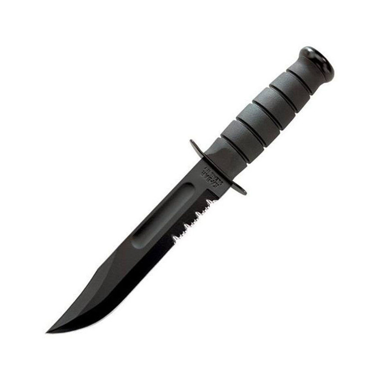 Ka-bar Knives - Fight Clip Serr 7in W/lthr Blk Cl - 1212CP Ka-bar Knives - Fight Clip Serr 7in W/lthr Blk Cl - 1212CP