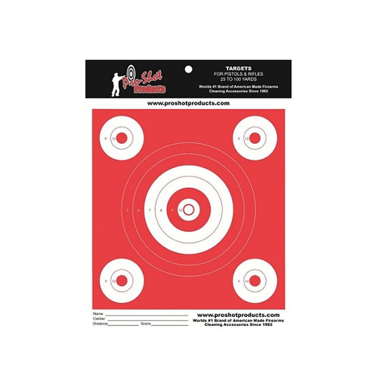Pro-shot - 6in Bullseye 4pk 2in Bulls Glo Org 500ct - OG500