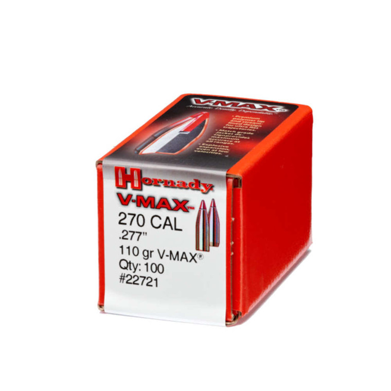Hornady - Case Of 5 Bullet 270cal 277 110gr Vmax W/c 100/bx - 22721