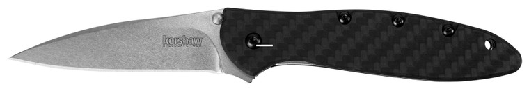 Kershaw 1660CF Leek Folding Knife - Speedsafe with Flipper, 3" Blade - 1660CF