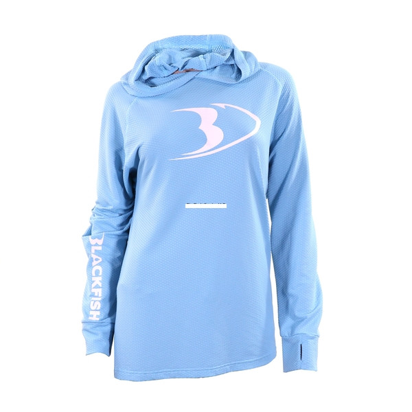 Blackfish 17176 Women's CoolCharge - UPF Angler Sun Hoodie - Sky Blue - 17176