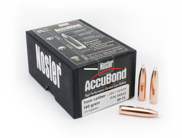Nosler 54932 Accubond Rifle Bullets - 7mm 160Gr .284 50Bx - 54932