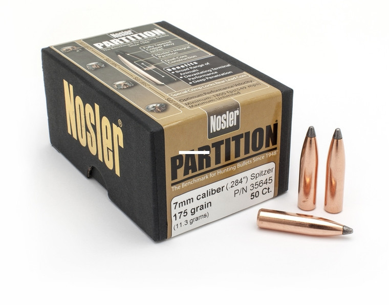 Nosler 35645 Rifle Bullets 7mm - 175Gr Partition Spitzer .277 50Bx - 35645