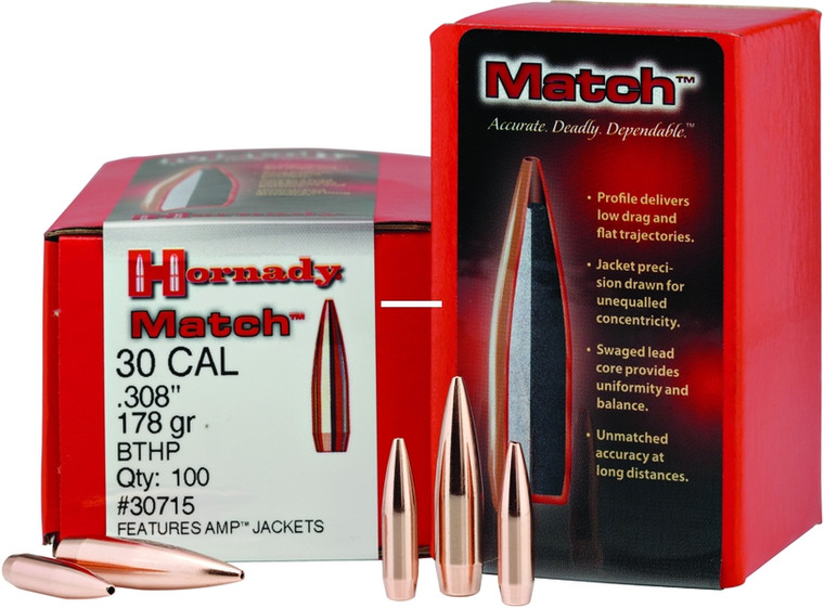 Hornady 30192 Traditional Rifle - Bullets 30Cal .308 125Gr HP 100Rnd - 30192