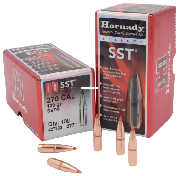 Hornady 27302 SST Rifle Bullets 270 - 277" 130Gr 100Rnd - 27302
