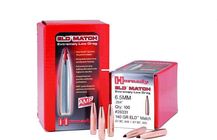 Hornady 30731 ELD Match Rifle - Bullets, 30 Cal .308 208Gr 100Rnd - 30731