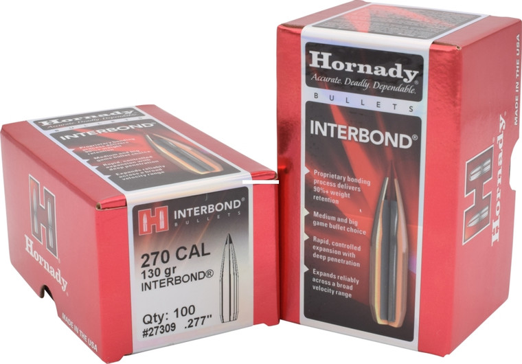 Hornady 2730 Interlock Rifle - Bullets 270 .277 130Gr SP 100Rnd - 2730
