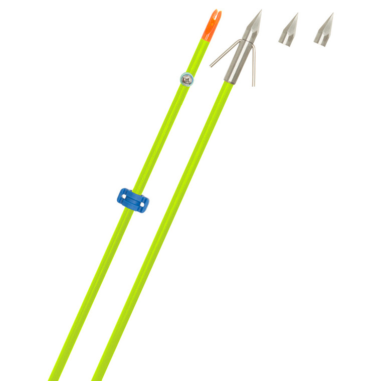 Fin Finder Raider Pro Bowfishing Arrow Flo Green w/ Bighead Point -