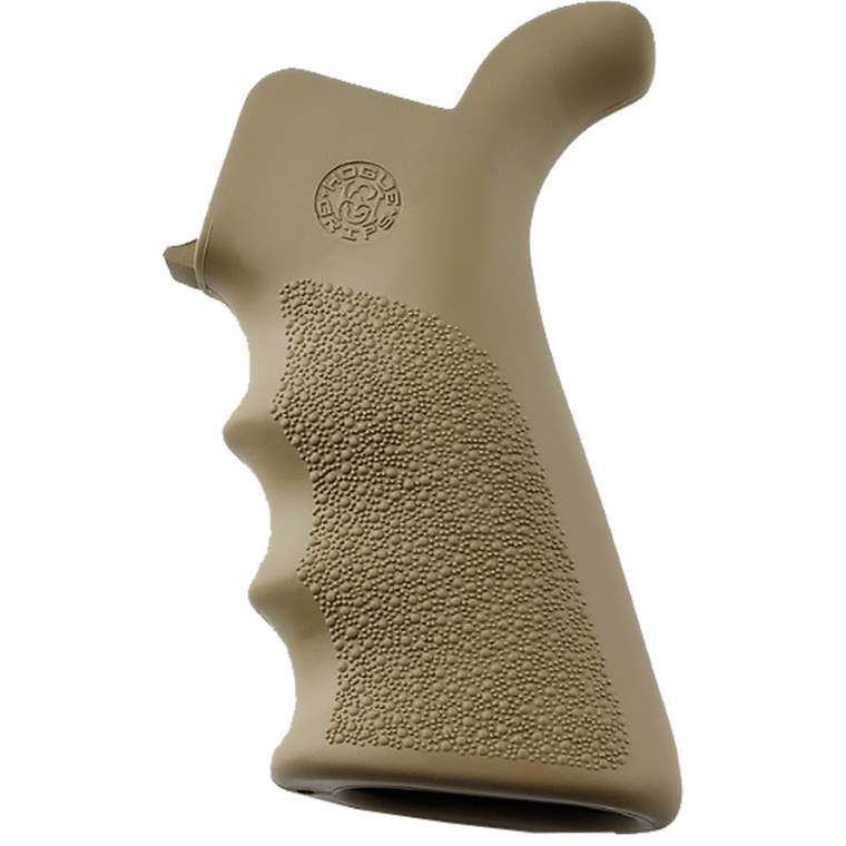 Hogue AR-15 Rubber Beavertail Grip FDE w/ Finger Grooves - 15023