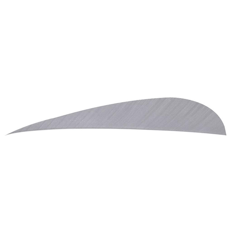 Trueflight Parabolic Feathers Grey 4 in. RW 100 pk. - 11512