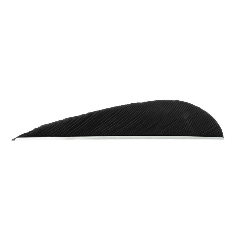Trueflight Parabolic Feathers Black 3 in. RW 100 pk. - 11208
