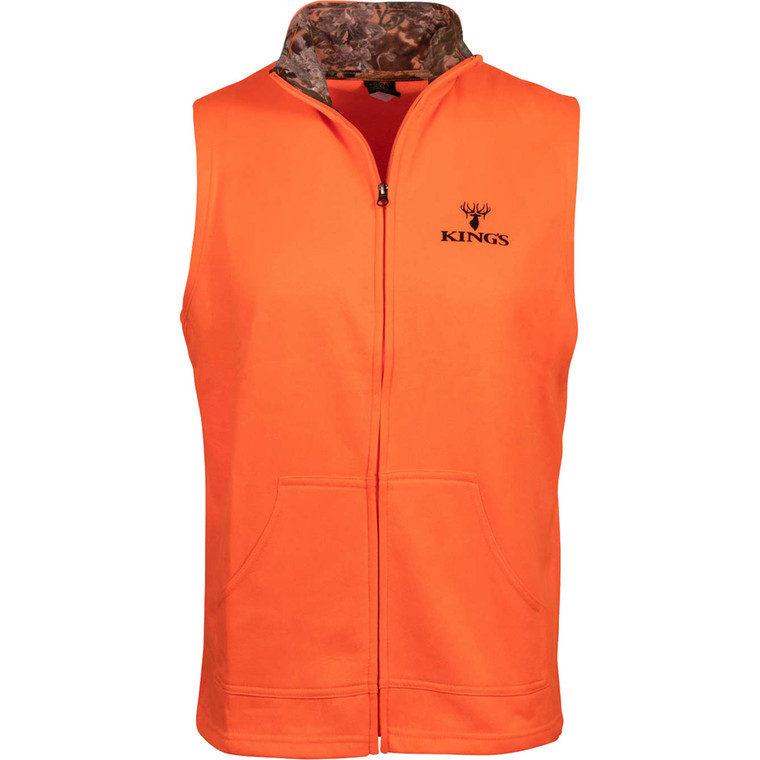 Kings Full Zip Poly Vest Blaze Large - KBZ420-BZ/DS-L