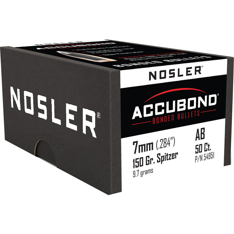 Nosler AccuBond Bullets 7mm 150 gr. Spitzer Point 50 pk. - 54951