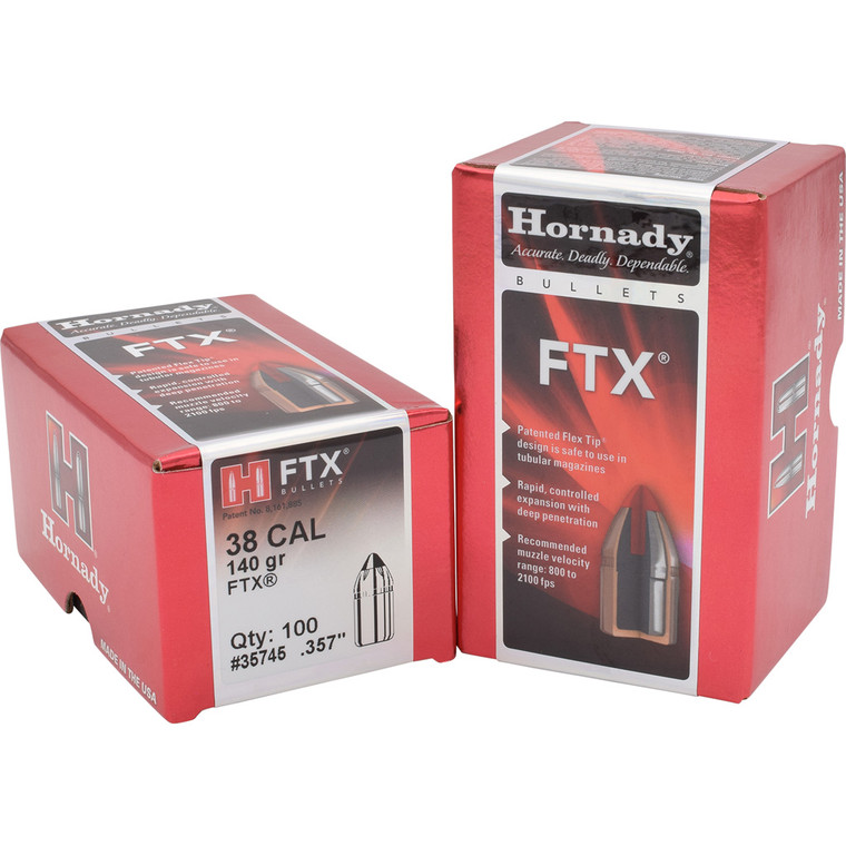 Hornady FTX Pistol Bullets 38 cal. .357 140 gr. FTX 100 box - 35745