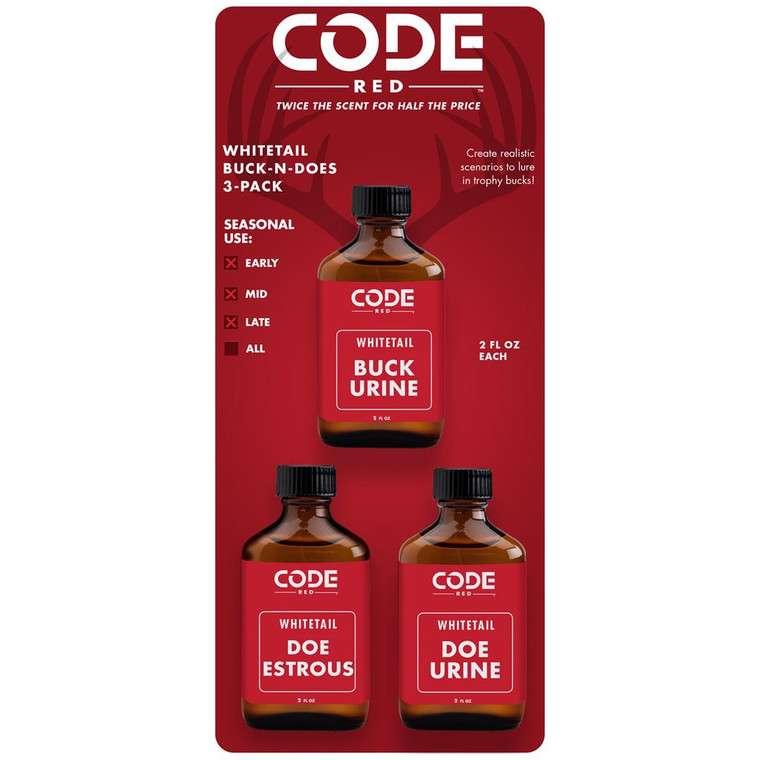 Code Red Triple Buck-N-Does Scent Combo 3 pk. - OA1326 Code Red Triple Buck-N-Does Scent Combo 3 pk. - OA1326