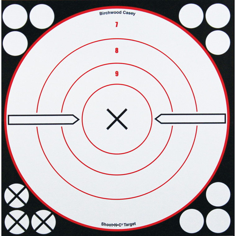 Birchwood Casey Shoot-N-C Target 8 in. Black/White X-Bull 6 pk. - BC-34802