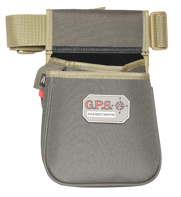 GPS Sporting Clay Contoured Double Shotshell Pouch Olive w/Belt - GPS-960CSPRK