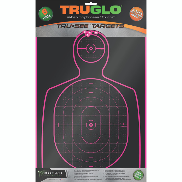 TruGlo TruSee Splatter Silhouette Target Pink 12x18 6 pk. - TG-TG13P6