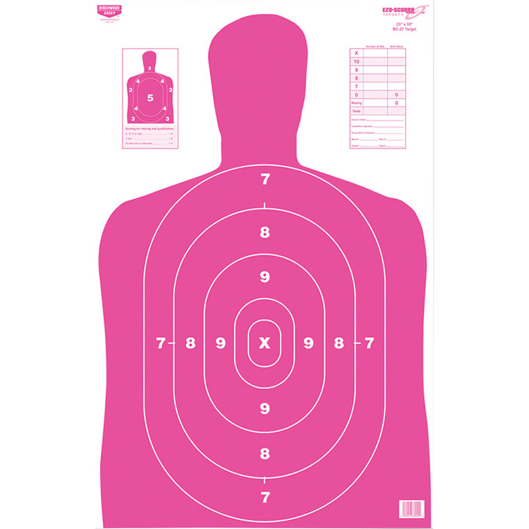 Birchwood Casey EZE-Scorer Target BC-27 Pink 23x35 in. 100 pk. - BC-37040