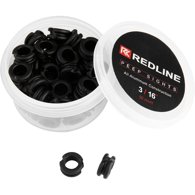 Redline Peep Sight 3/16" 50ct Black - RL-PEEP-3/16